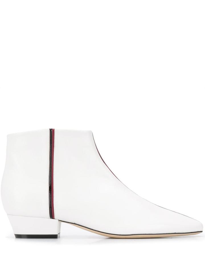 Rodo Stripe Detail Ankle Boots - White