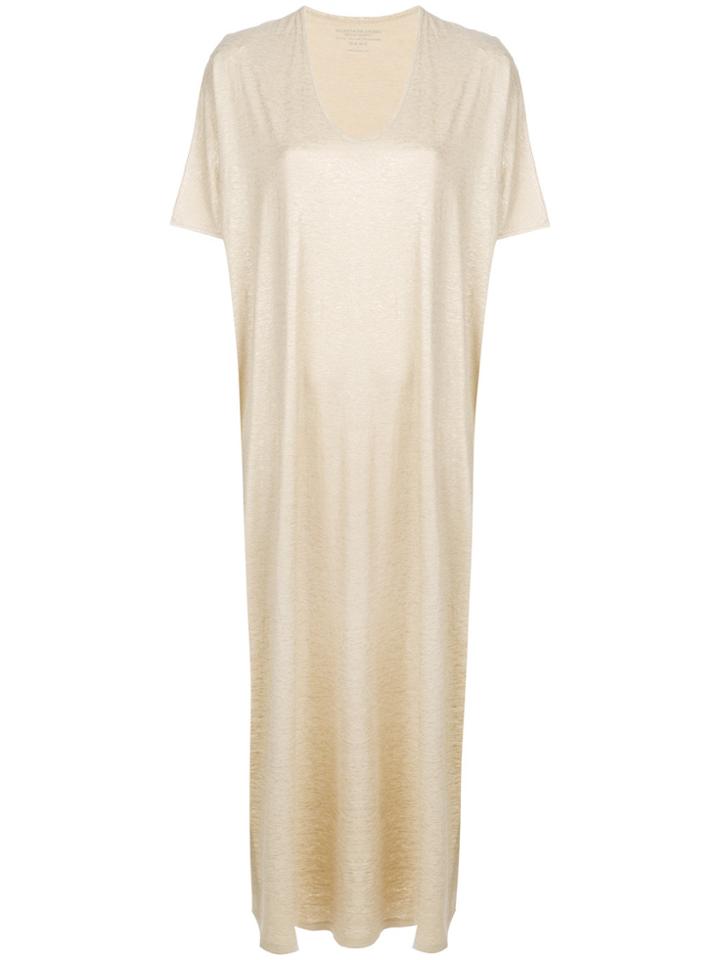 Majestic Filatures Metallic Maxi T-shirt Dress - Nude & Neutrals