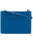 Balenciaga Zipped Shoulder Bag, Women's, Blue, Cotton/nappa Leather
