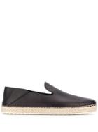 Tod's Grained Leather Espadrilles - Black