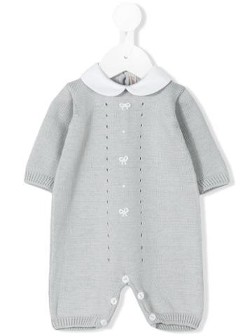 Little Bear - Contrast Collar Romper - Kids - Cotton - 3 Mth, Grey