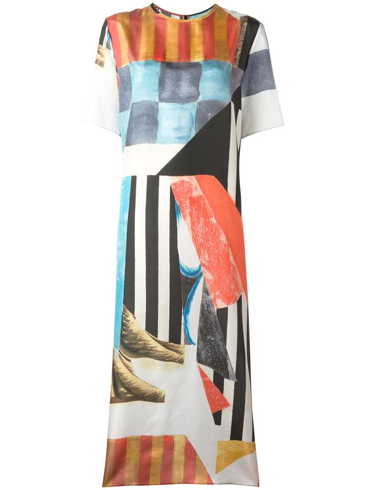 Joseph Geometric Print Midi Dress, Women's, Size: 42, Silk