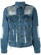 Off-white Cut-out Distressed Denim Jacket