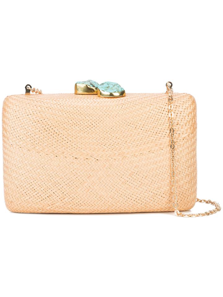 Kayu Chain Strap Woven Clutch Bag - Nude & Neutrals