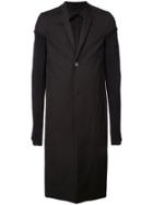 Rick Owens Panelled Sleeve Single Breasted Coat - Black