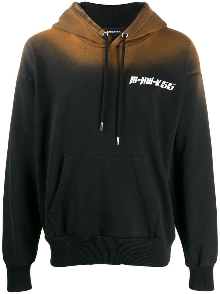 Diesel Sun-faded Effect Hoodie - Black