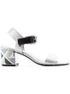 Pollini Design Block Heel Sandals - Grey