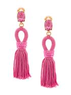 Oscar De La Renta Tassel Earrings - Pink & Purple