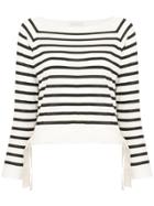 Moncler Striped Fitted Top - White