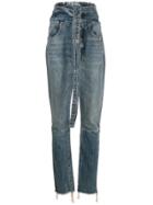 Unravel Project Belted Corset Jeans - Blue
