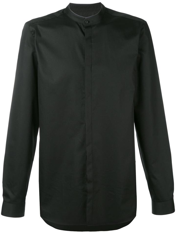 Calvin Klein - Band Collar Shirt - Men - Cotton - 40, Black, Cotton