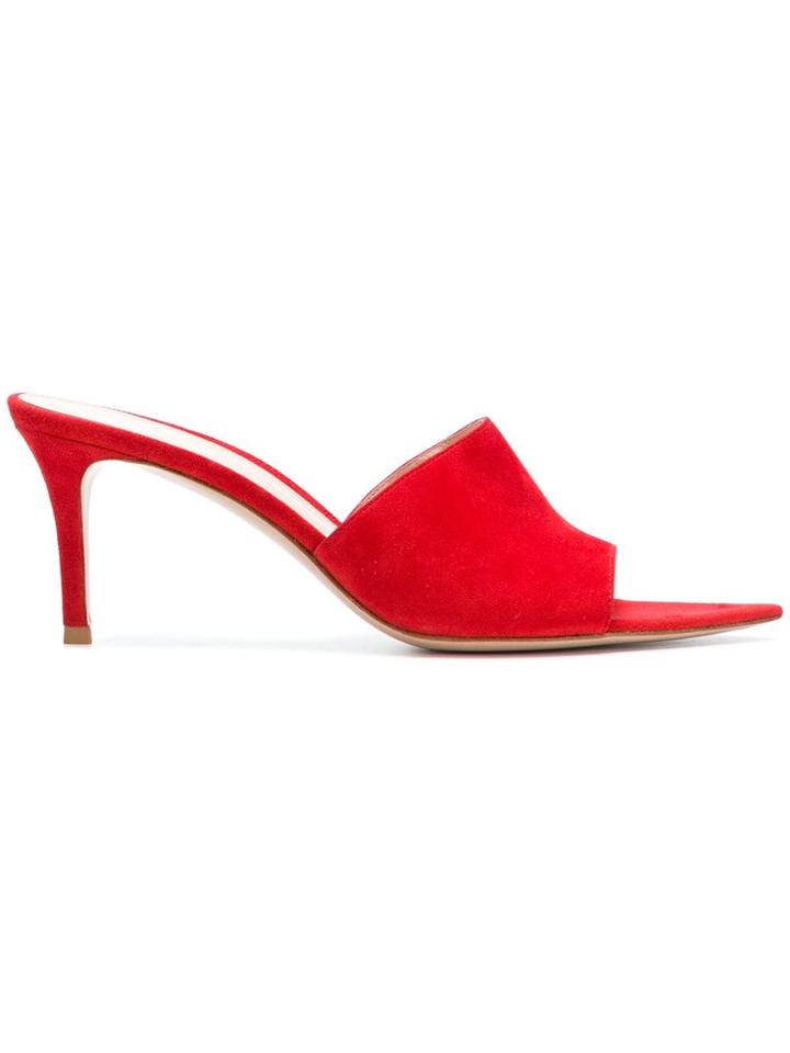 Gianvito Rossi Stiletto Mules - Red