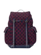 Gucci Large Gg Pattern Backpack - Blue