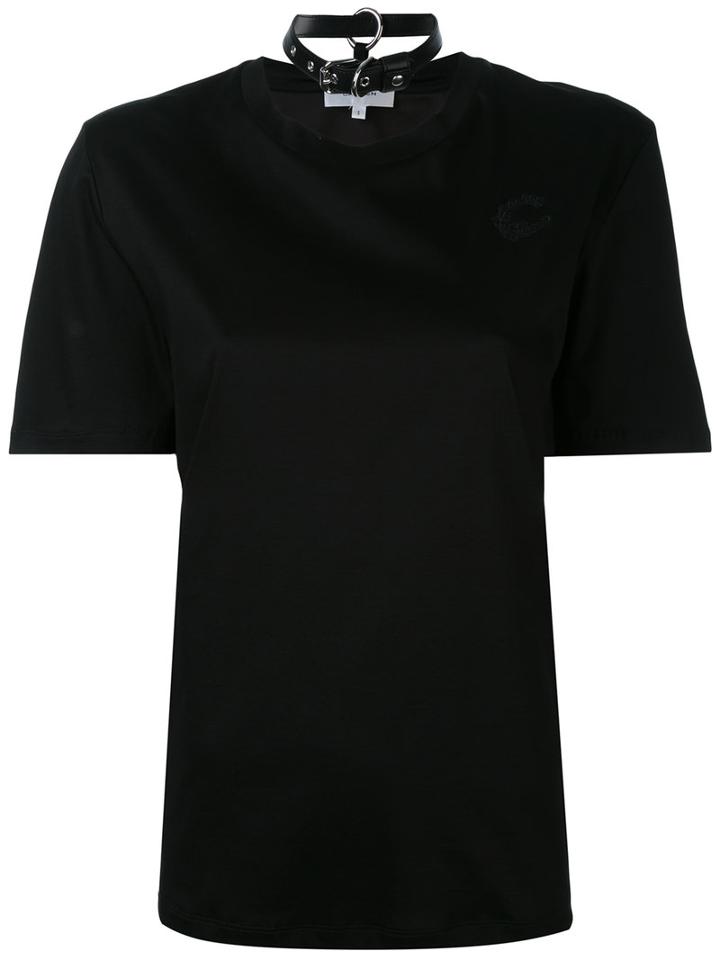 Carven - 'chok' Logo T-shirt - Women - Cotton/polyester - S, Black, Cotton/polyester