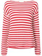 Mansur Gavriel Striped Boatneck Sweater - White
