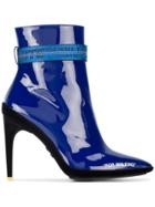 Off-white Blue Patent For Walking 105 Ankle Boots