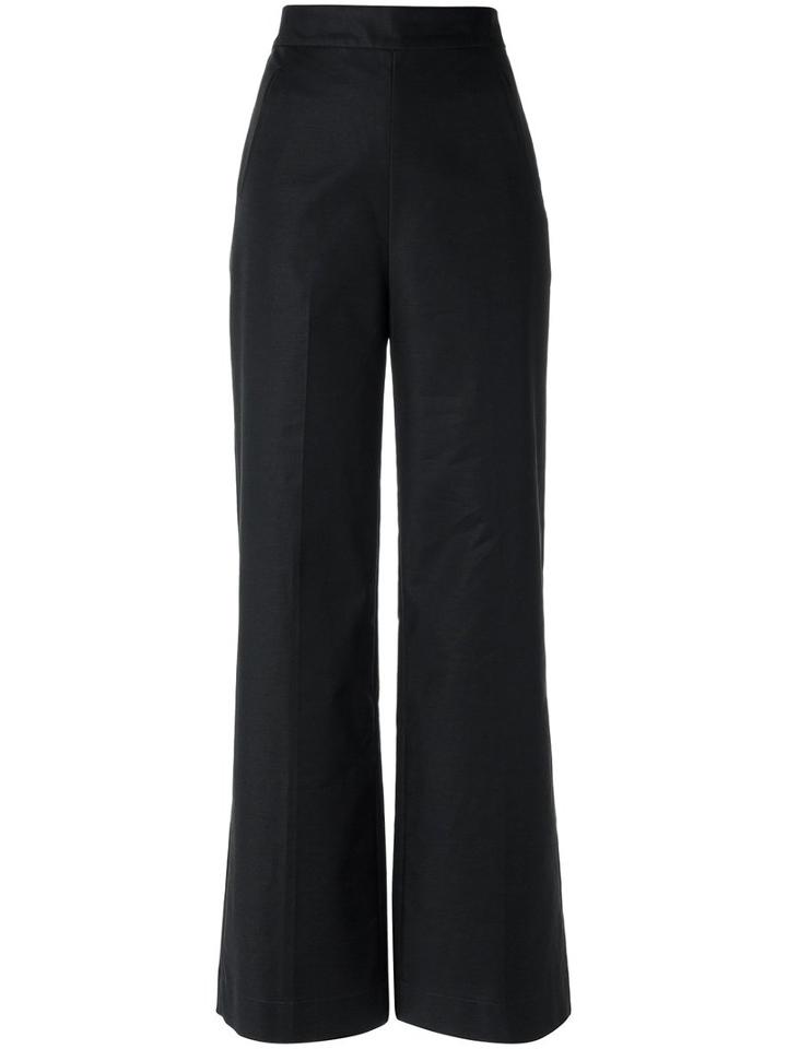 Andrea Marques Wide Leg Trousers, Women's, Size: 44, Black, Cotton/spandex/elastane