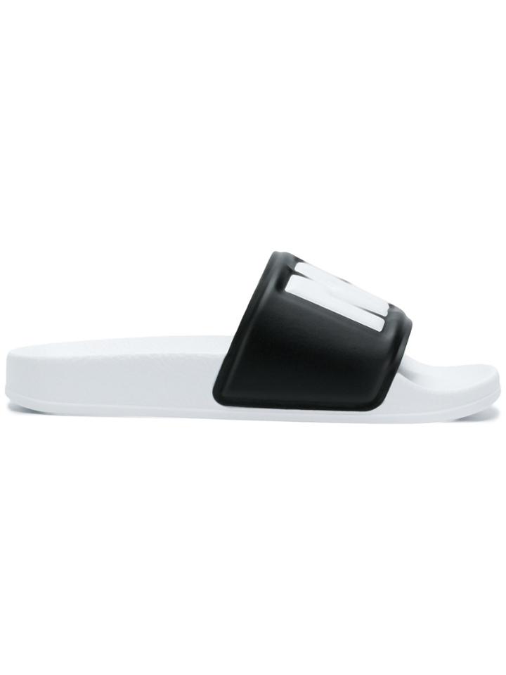 Msgm Branded Sliders - Black