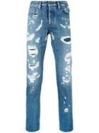 Emporio Armani - Denim Distressed Straight Jeans - Men - Cotton - 33, Blue, Cotton