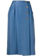 Louis Feraud Pre-owned 1970's Off-centre Buttoned Skirt - Blue