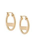 Emilio Pucci Logo Engraved Hoop Earrings - Gold