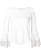 See By Chloé Lace Trim Cropped Top - White