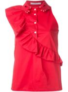 Vivetta Marlene Blouse, Women's, Size: 42, Red, Cotton/spandex/elastane