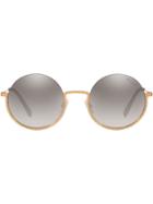 Miu Miu Eyewear Société Round Frame Sunglasses - Gold