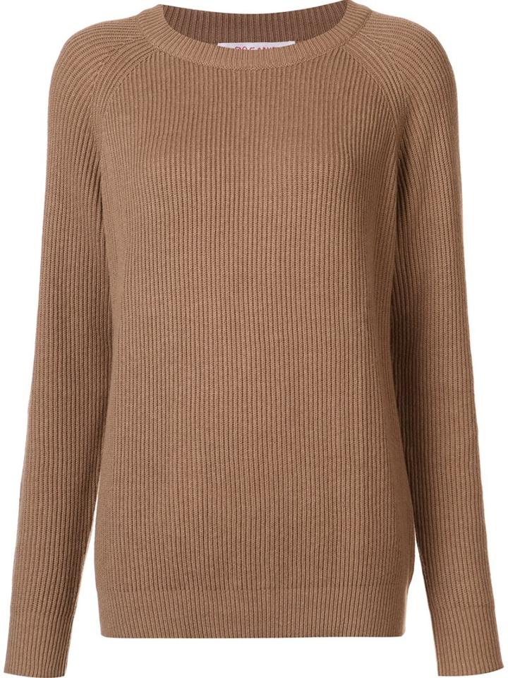 Organic By John Patrick Round Neck Pullover, Women's, Size: Xs, Brown, Cotton/cashmere