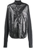 Comme Des Garçons Homme Plus Metallic Panel Shirt - Black