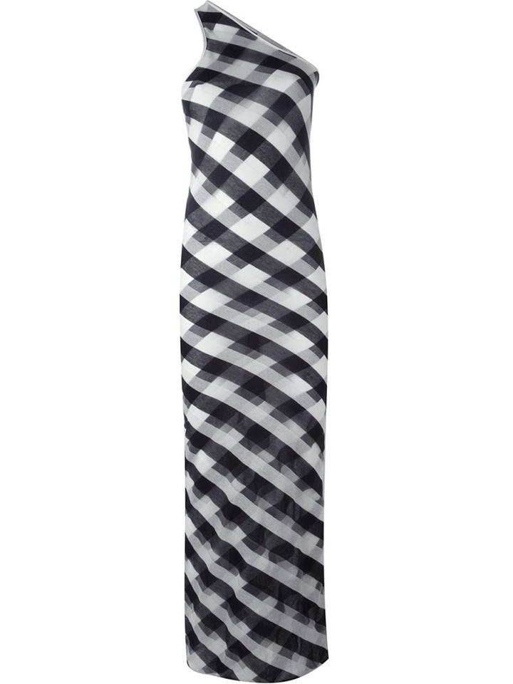 Stella Mccartney 'transparent Check' One Shoulder Dress