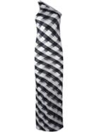 Stella Mccartney 'transparent Check' One Shoulder Dress