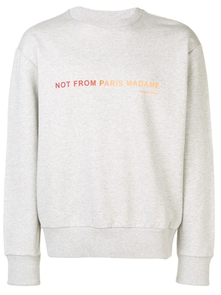 Drôle De Monsieur Shaded Slogan Sweatshirt - Grey