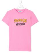 Moschino Kids Bears Print T-shirt - Pink & Purple