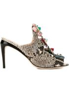 Fendi Flower Appliqué Mules