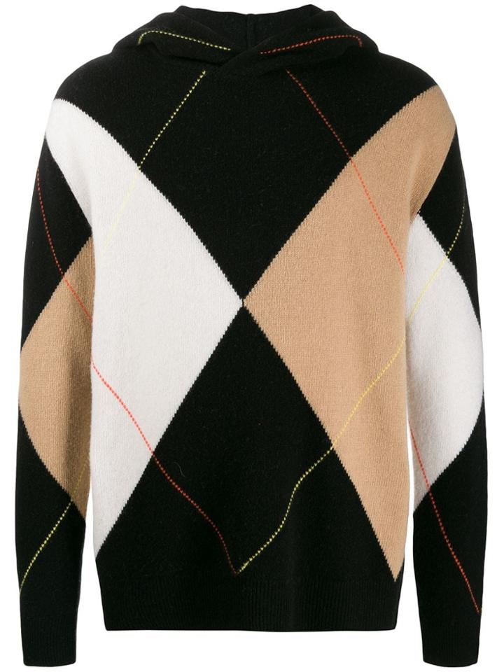 Pringle Of Scotland Reissued Argyle Hooded Jumper - Black