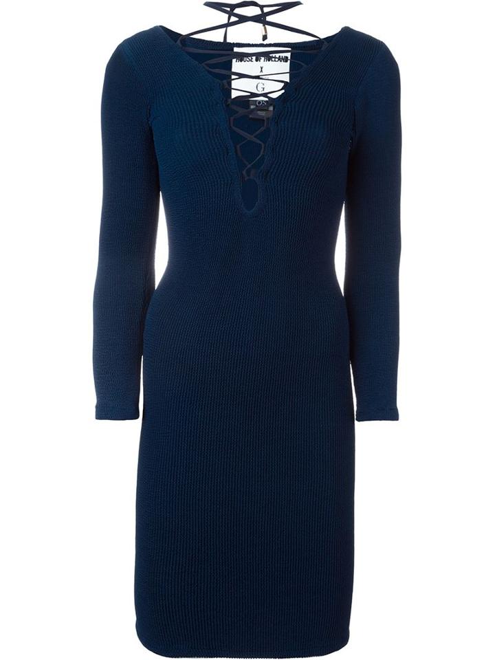 House Of Holland 'hunza G' Lace Front Dress