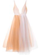 Alex Perry Joia Plunge Tulle Dress - White