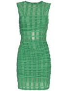 Eckhaus Latta Mesh Check Mini-dress - Green