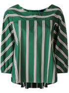Aspesi - Striped Oversized Top - Women - Cotton - 42, Green, Cotton