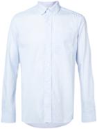 Oamc - Rear Logo Print Shirt - Men - Cotton - S, Blue, Cotton