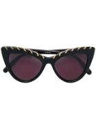 Stella Mccartney Eyewear Chain Embellished Cat Eye Sunglasses - Black