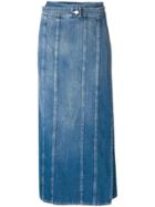 Mm6 Maison Margiela Panelled Denim Midi Skirt - Blue