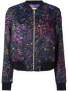 Versace Jeans Jacquard Bomber Jacket, Women's, Size: 42, Black, Cotton/polyamide/polyester/acetate