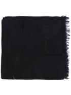 Yohji Yamamoto Printed Scarf, Adult Unisex, Black, Wool