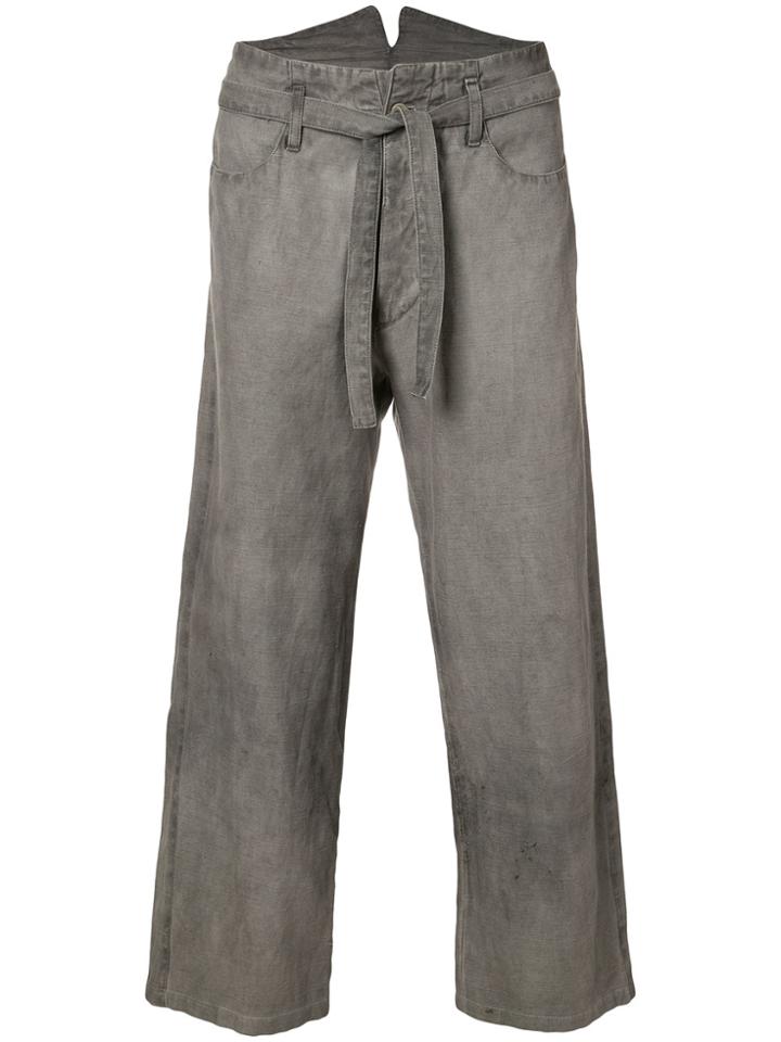 Horisaki Design & Handel Tie-waist Cropped Trousers - Grey