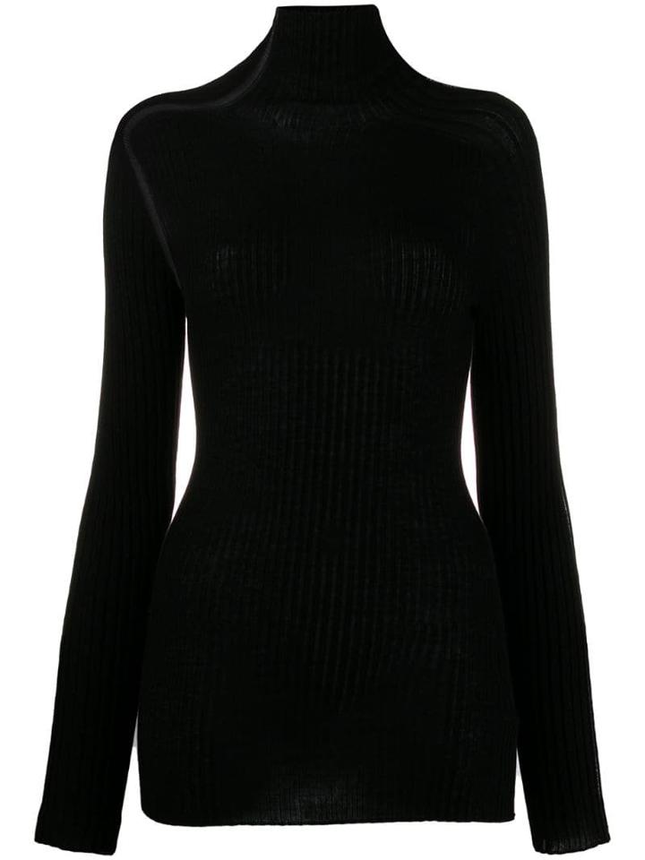 Victoria Beckham Open Knit Details Top - Black