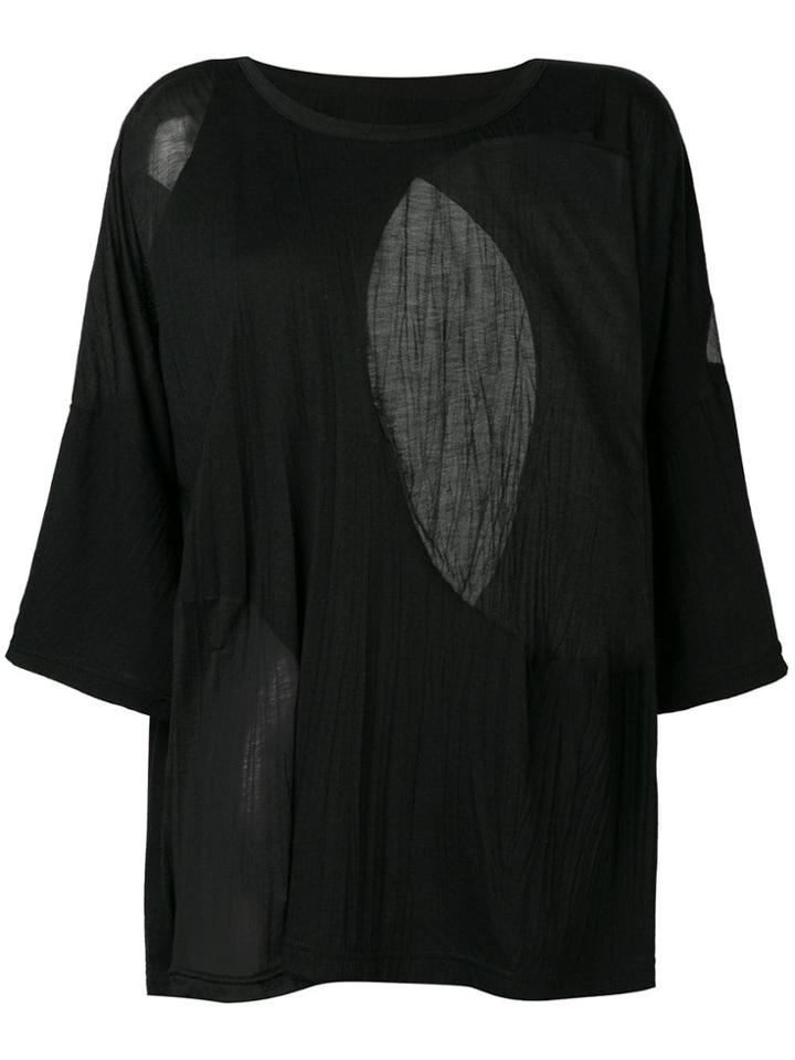Y's Sheer Panels T-shirt - Black
