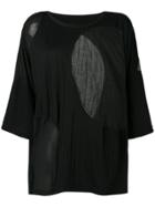 Y's Sheer Panels T-shirt - Black