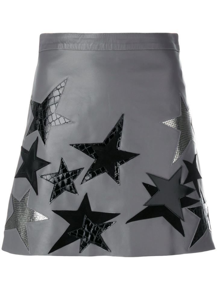 Manokhi Star Patch A-line Skirt - Grey